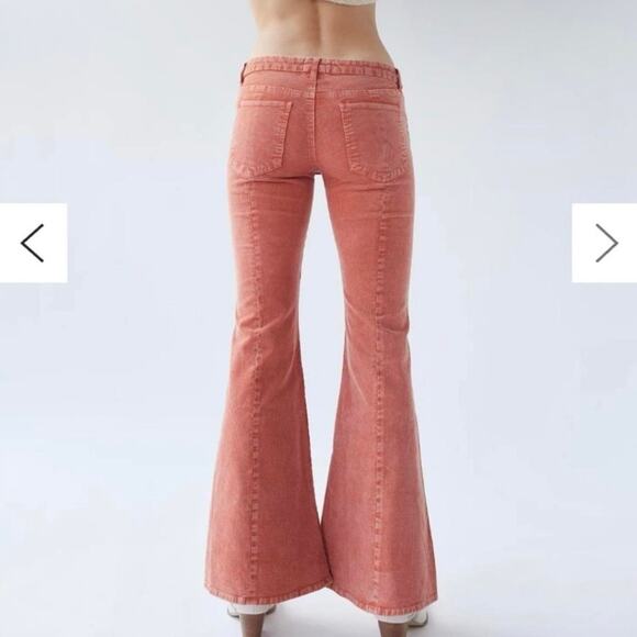 bdg urban outfitters burnt orange corduroy extreme flare pants size 26 - Picture 2 of 8